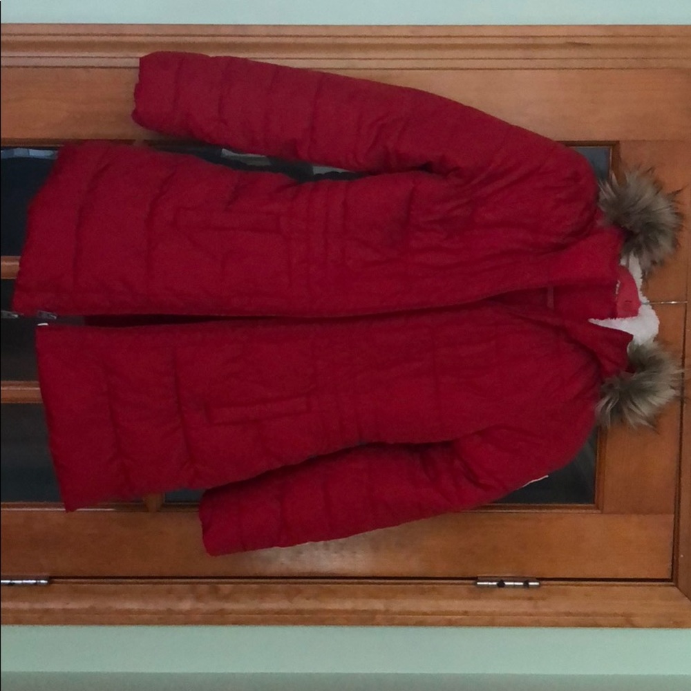 Hollister red winter coat